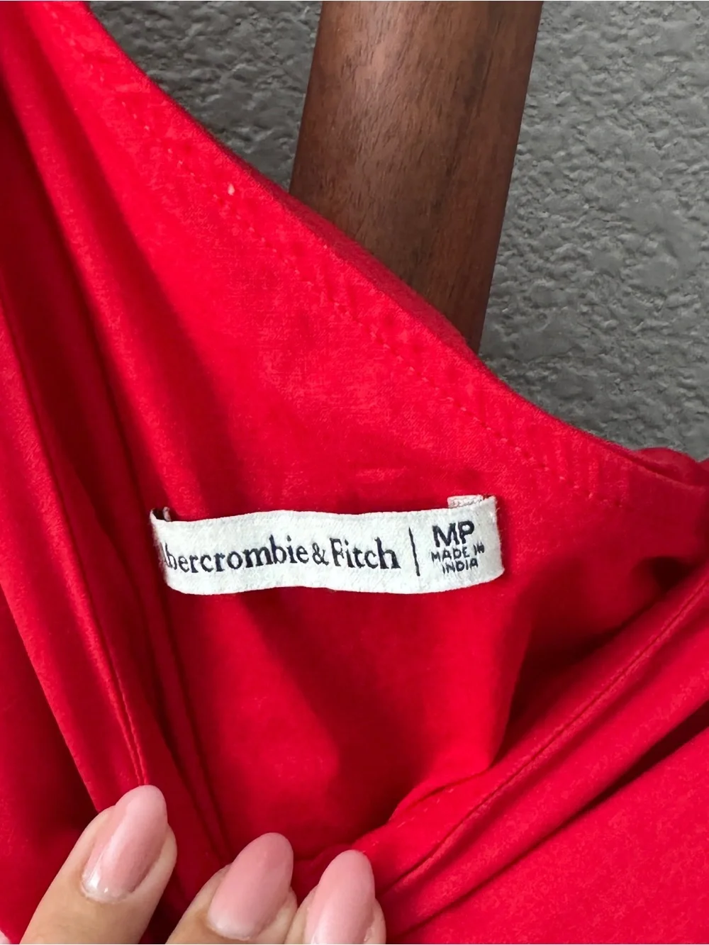 Abercrombie & Fitch Red One Shoulder Cutout Maxi Dress MP Medium Petite